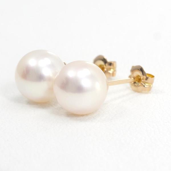 K18 Yellow Gold Pearl Earrings in Pristine Condition