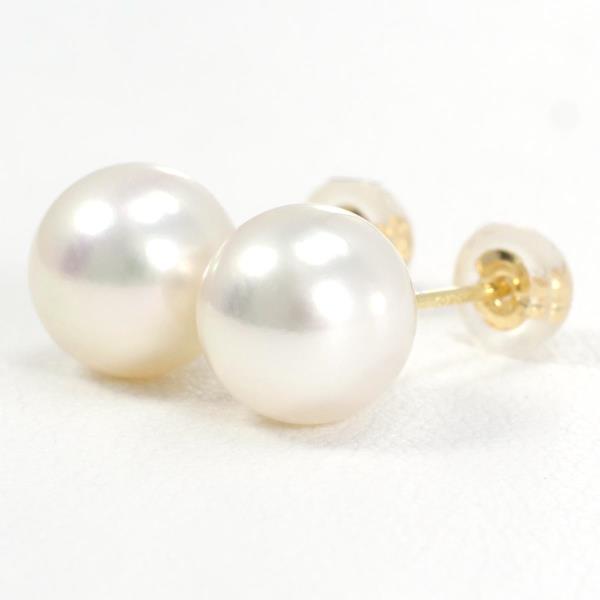 K18 Yellow Gold Pearl Earrings in Excellent Condition