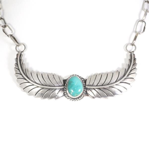 Silver Turquoise Necklace 26.8g 36cm