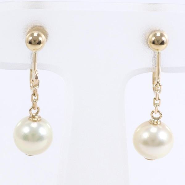 K18 Yellow Gold Pearl Earrings in Excellent Condition