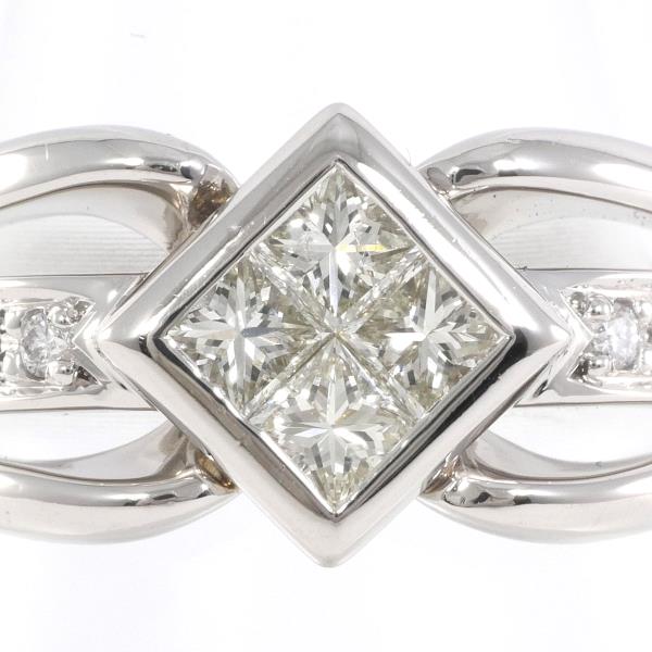 14 Size Platinum PT900 Yellow Diamond Ring, 9.2g Total Weight, Total 1.00ct Diamond, Certified - Women's Preloved