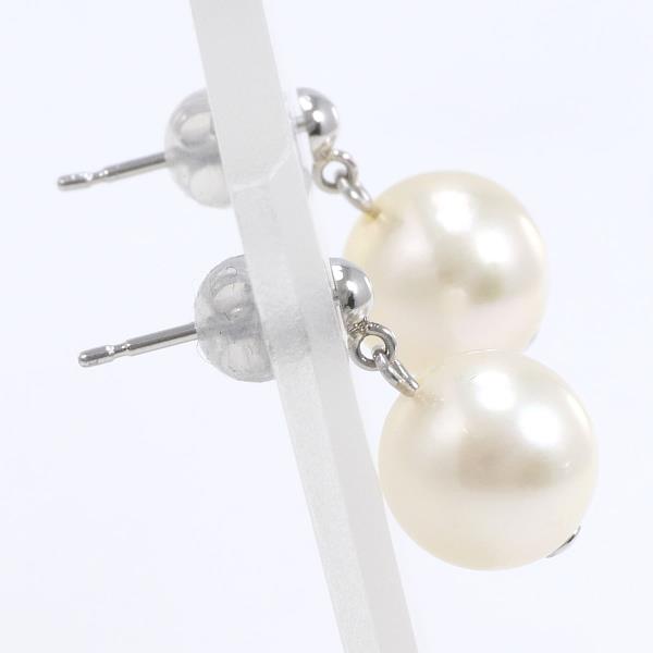 PT900 Platinum Pearl Earrings in Excellent Condition