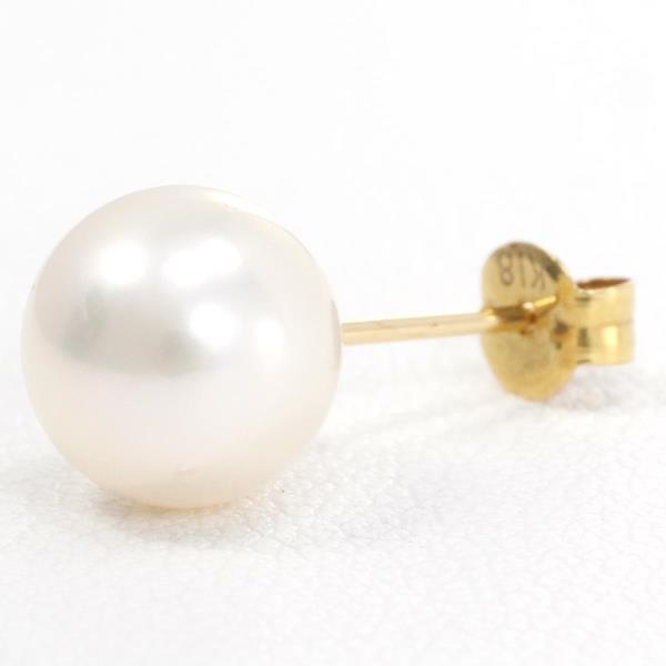 K18 Yellow Gold Pearl Earring in Excellent Condition