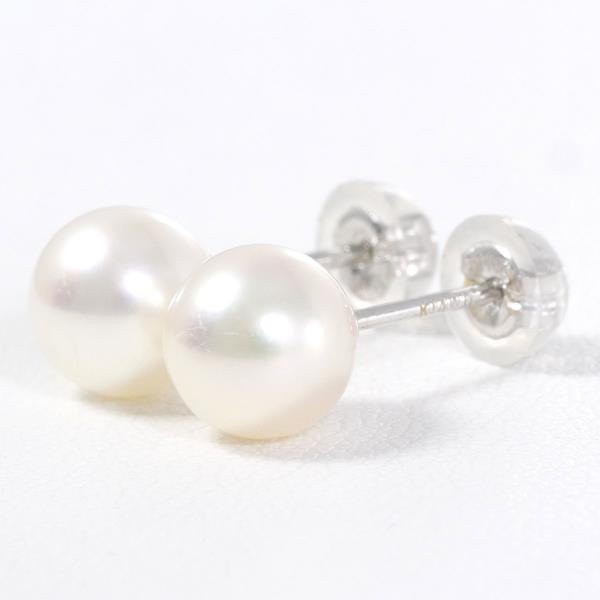 K14 White Gold Pearl Earrings in Excellent Condition