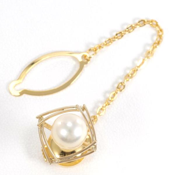 K18 Yellow Gold Pearl Pin Brooch