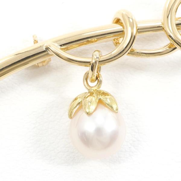 Elegant 18K Yellow Gold Brooch with Pearl, Weight Approximately 8.9g - Ladies' Jewelry