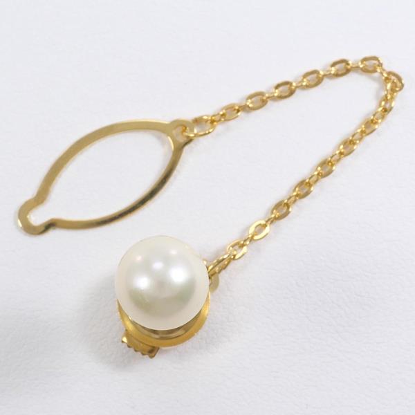 K18 Yellow Gold Pearl Pin Brooch