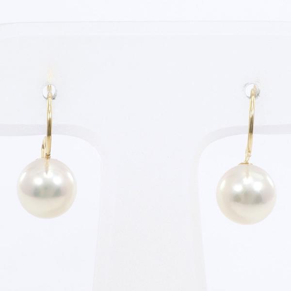 K18 Yellow Gold Pearl Earrings in Great Condition