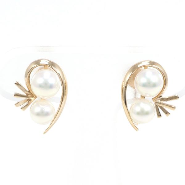 K14 Yellow Gold Pearl Earrings in Pristine Condition