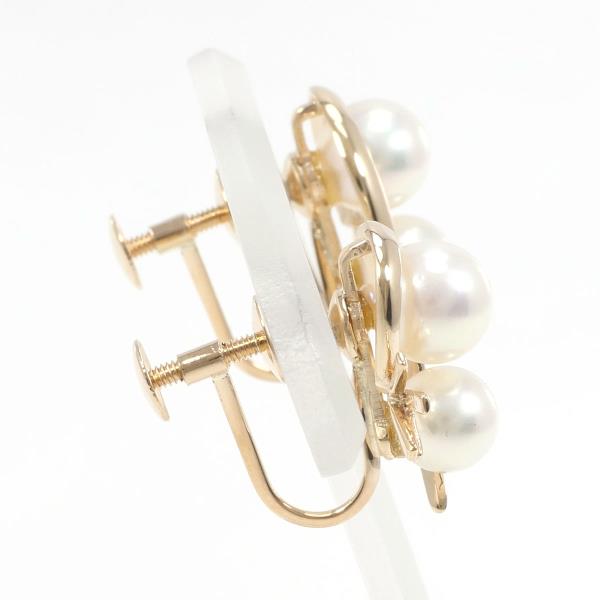 K14 Yellow Gold Pearl Earrings in Pristine Condition