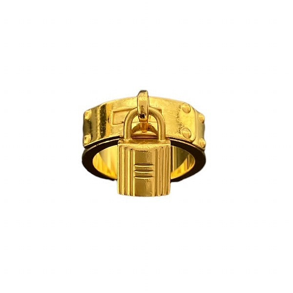 Hermes Kelly Scarf Ring Gold Camel