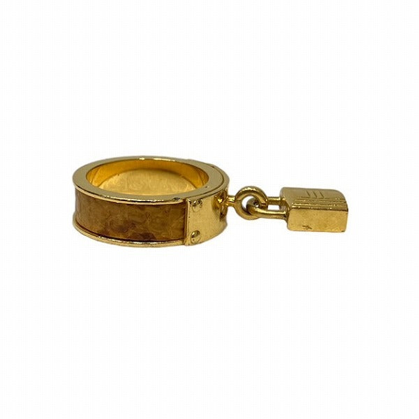 Hermes Kelly Scarf Ring Gold Camel