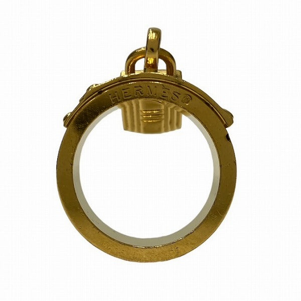 Hermes Kelly Scarf Ring Gold Camel