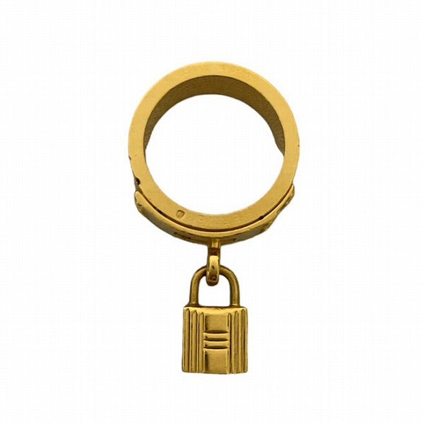 Hermes Kelly Scarf Ring Gold Camel