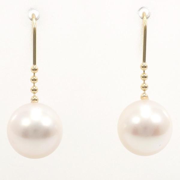 K18 Yellow Gold Pearl Earrings in Great Condition