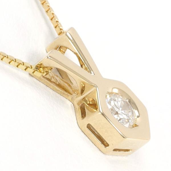 K18 18K Yellow Gold Necklace with 0.22ct Diamond, Weight Approx 3.5g, Length Approx 38cm, Ladies 【Used】