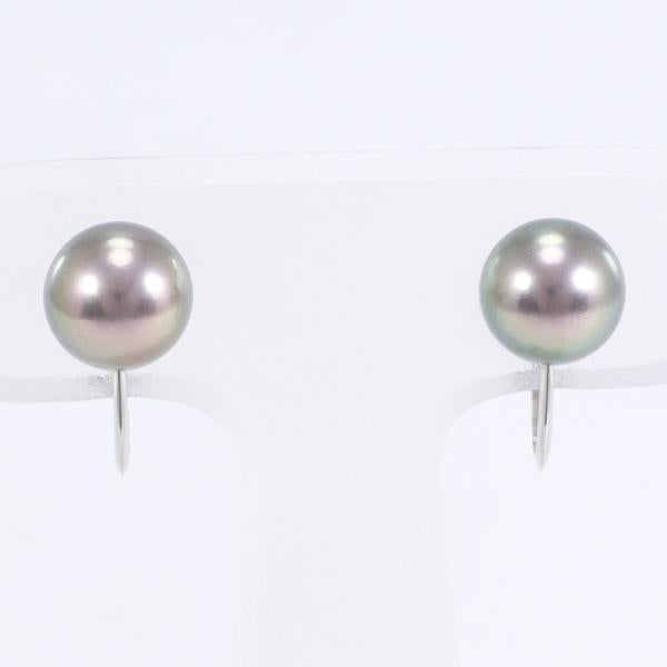 PT850 Platinum Pearl Earrings in Great Condition