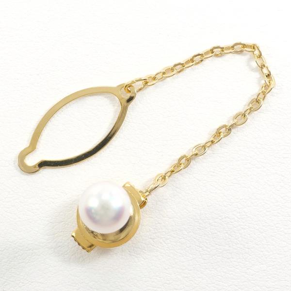 K18 Yellow Gold Pearl Pin Brooch in Excellent Condition