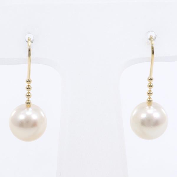 K18 Yellow Gold Pearl Earrings in Excellent Condition