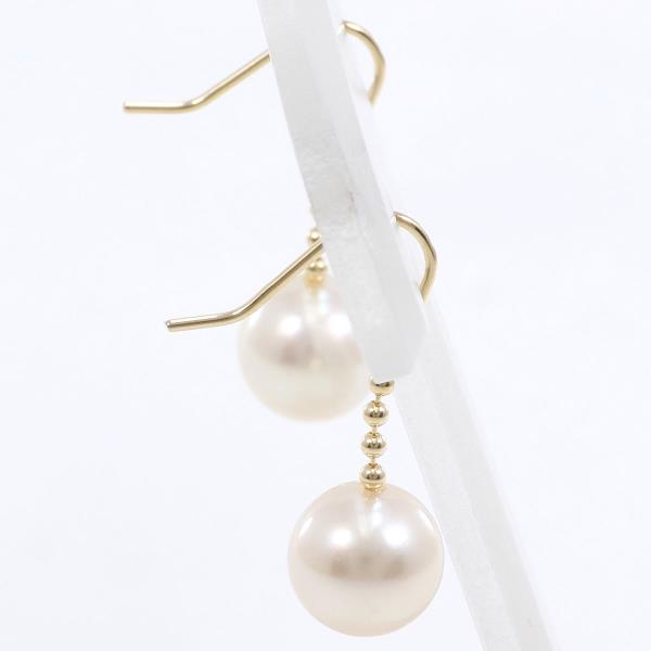 K18 Yellow Gold Pearl Earrings in Excellent Condition