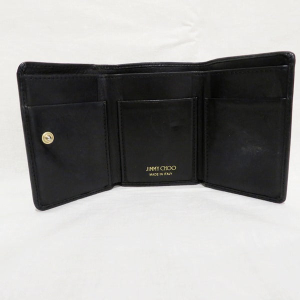 Jimmy Choo Leather Star Studs Compact Tri-fold Wallet in Good Condition