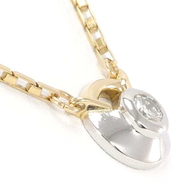 Platinum PT850 & K18 White Gold Necklace with Natural Diamond, Gold for Women, Weight 6.7g, Length 40cm