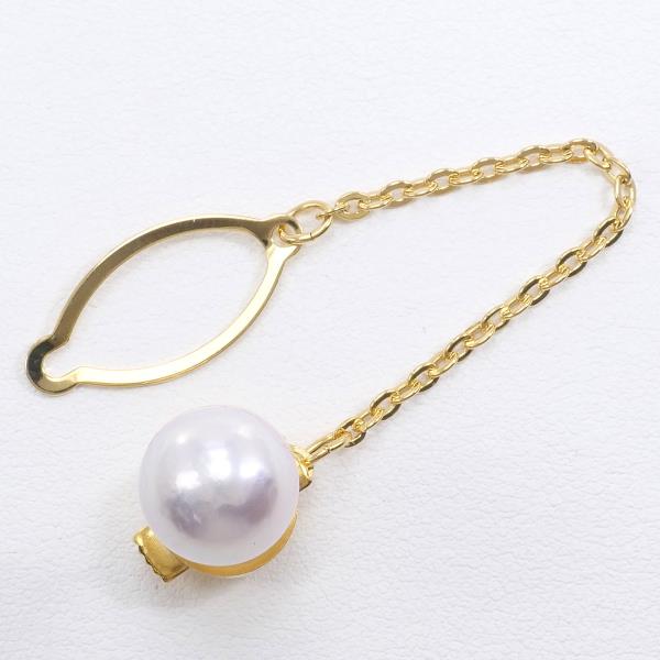 K18 Yellow Gold Pearl Pin Brooch