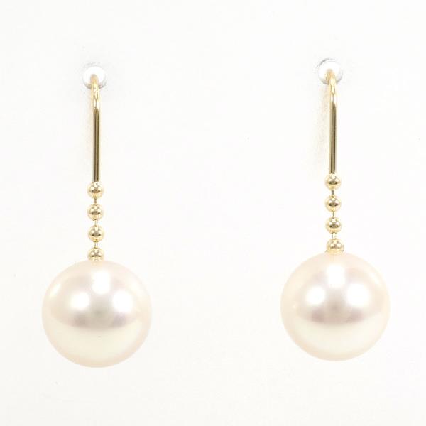 K18 Yellow Gold Pearl Earrings in Great Condition