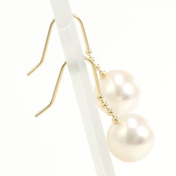 K18 Yellow Gold Pearl Earrings in Great Condition