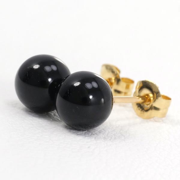 K18 Yellow Gold Onyx Earrings