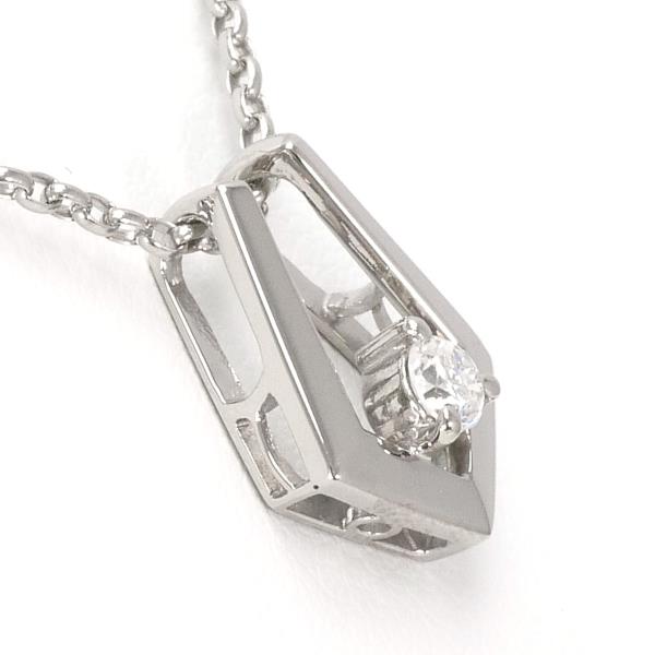 K18 White Gold Necklace for Women, Approximately 45cm, Featuring a 0.13ct Diamond