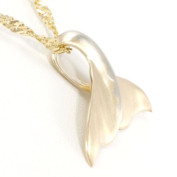 Whale Tail Necklace in K14 Yellow and Champagne Gold, Approximately 45cm for Women