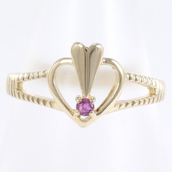 14K Yellow Gold Ruby Ring Size 10.5