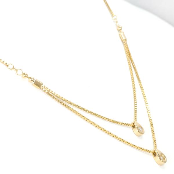 K18 18K Yellow Gold Necklace with 0.10 Diamond, Total weight approx. 4.9g, approx. 40cm, Ladies' Jewelry