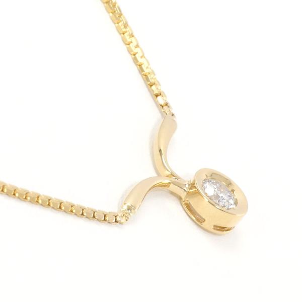 K18 Yellow Gold Ladies Necklace with Diamond, Approximate Weight 4.5g, Length about 40cm, Diamond 0.25 ct