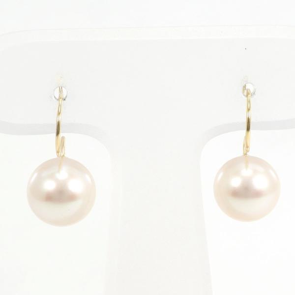 K18 Yellow Gold Pearl Earrings in Excellent Condition