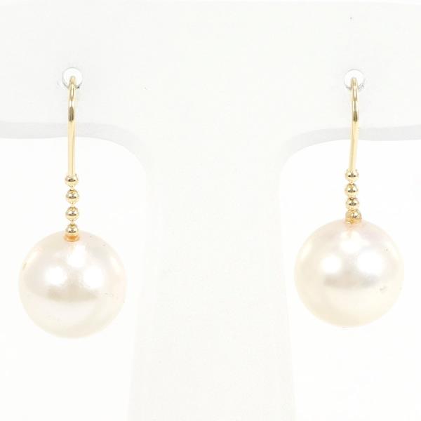 K18 Yellow Gold Pearl Earrings in Pristine Condition