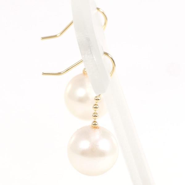 K18 Yellow Gold Pearl Earrings in Pristine Condition