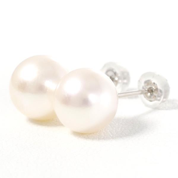 PT900 Platinum Pearl Earrings in Excellent Condition