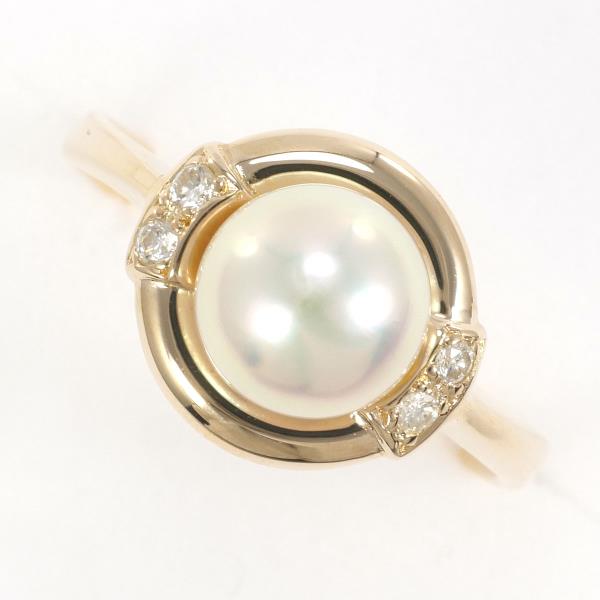 K10 Yellow Gold Pearl Ring 13.5 in Pristine Condition