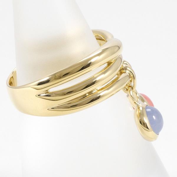 18k Yellow Gold K18 Size 12 Ring with Chalcedony - Gold Ladies, Approximately 6.4g