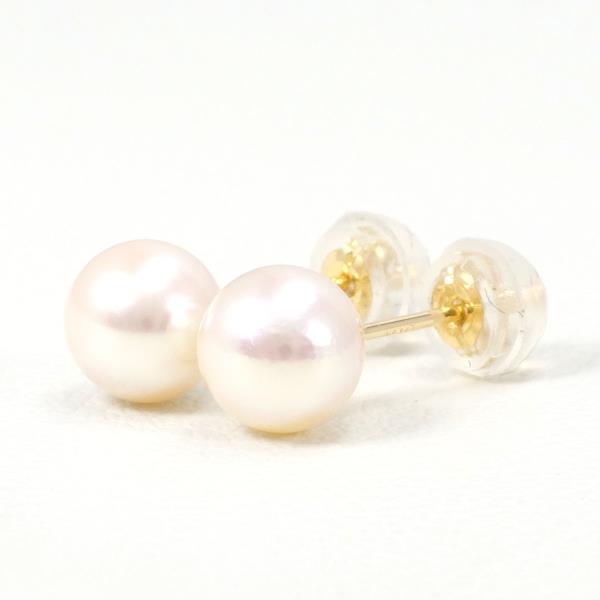 K18 Yellow Gold Pearl Earrings in Excellent Condition