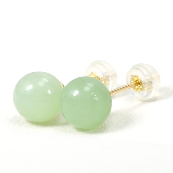 K18 Yellow Gold Nephrite Earrings in Great Condition