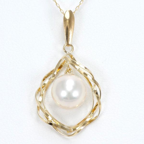 K18 Yellow Gold Pearl Necklace in Pristine Condition