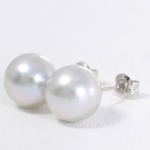 K14 White Gold Pearl Earrings in Great Condition