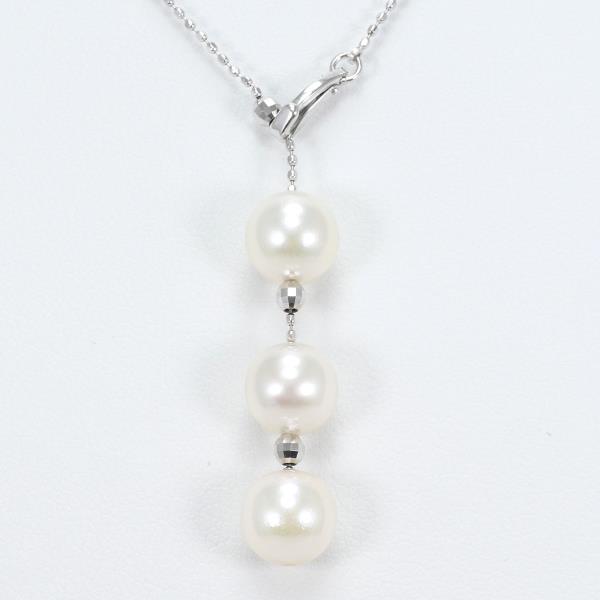 K14 White Gold Pearl Necklace in Excellent Condition