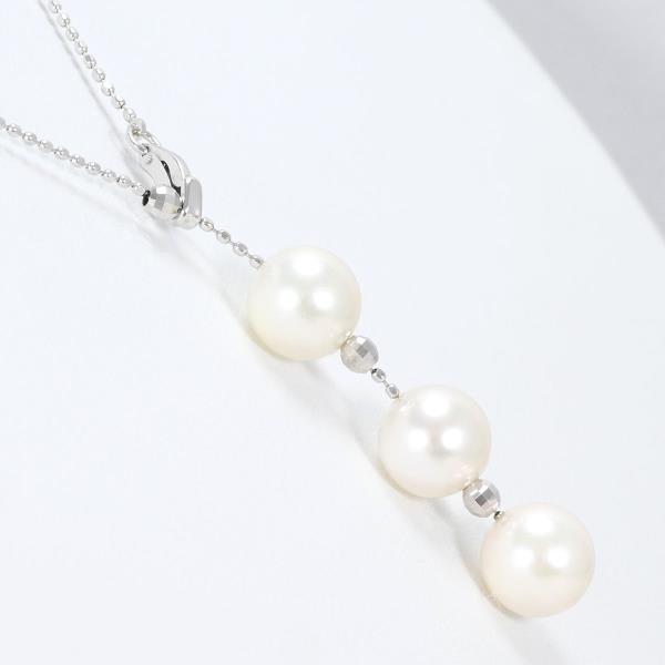 K14 White Gold Pearl Necklace in Excellent Condition