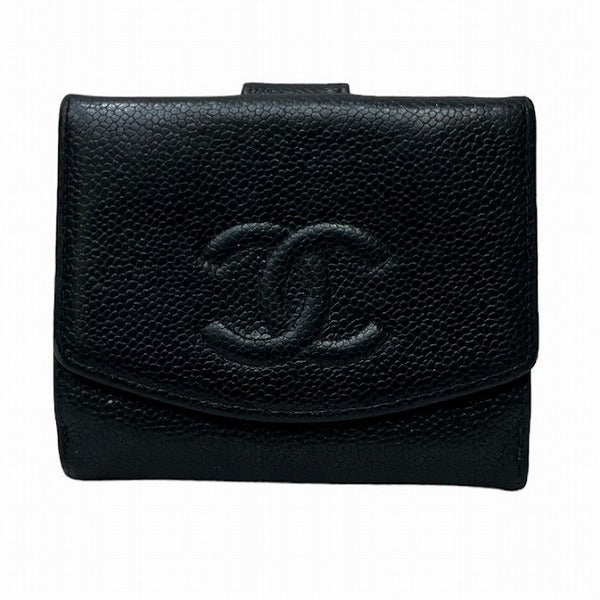 Chanel Caviar Skin Bifold Wallet A13496