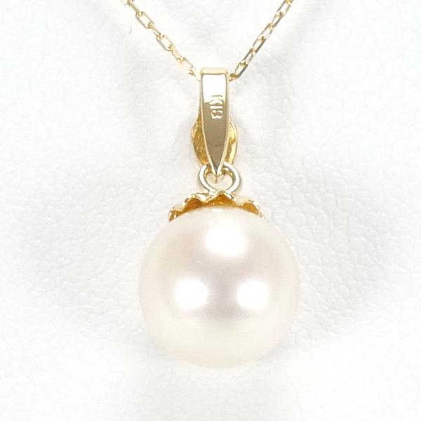 K18 Yellow Gold Pearl Necklace in Pristine Condition