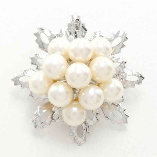 Silver Brooch Pendant Top with Pearl in Great Condition